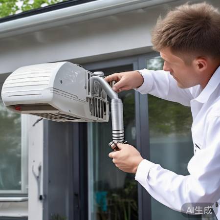 空调外机连接管检查