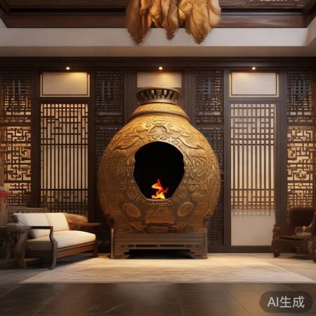 敦煌壁挂炉，古韵现代结合