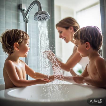 “洗澡节水，关闭水阀”