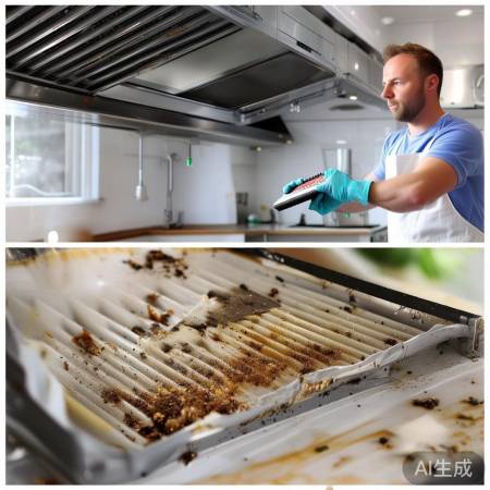 清洁油烟过滤网，勿破。