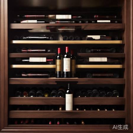 红酒柜里优雅摆放