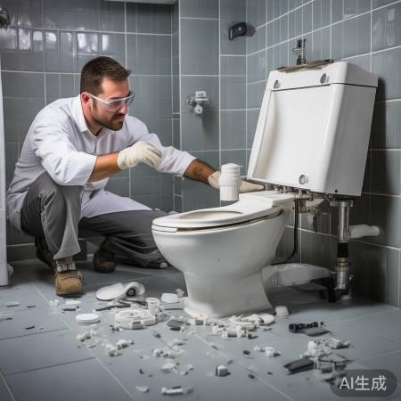 拆卸马桶，小心别丢零件