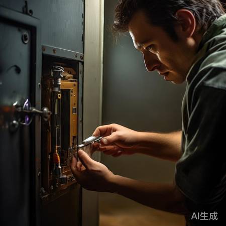 撬开保险柜,调整撬点。