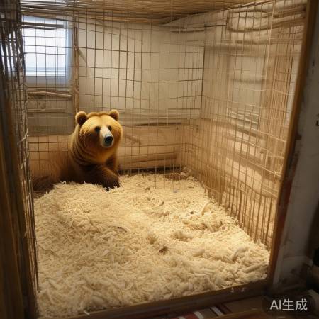 空调房养金丝熊，笼内垫料防湿。
