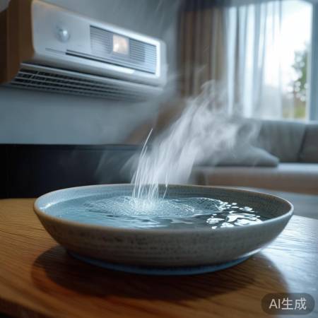 空调出风口旁放水盆