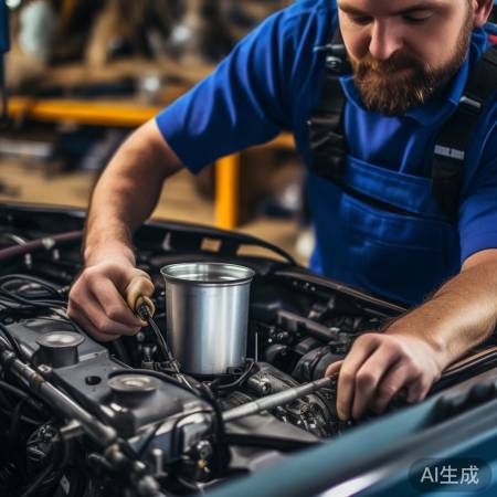 安装新油杯,拧紧螺丝。