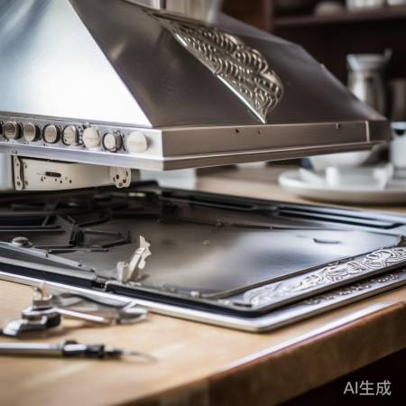 拆油烟装饰罩，小心排油管