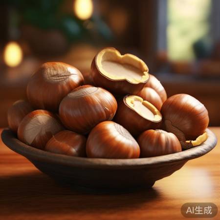 板栗冻硬，外壳脆易开，肉饱满细