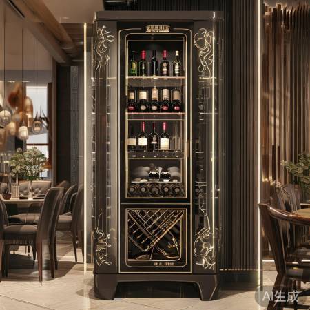 中西餐厅红酒柜设计雅韵