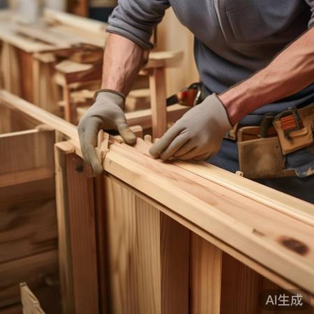 门板安装，木楔加固牢固