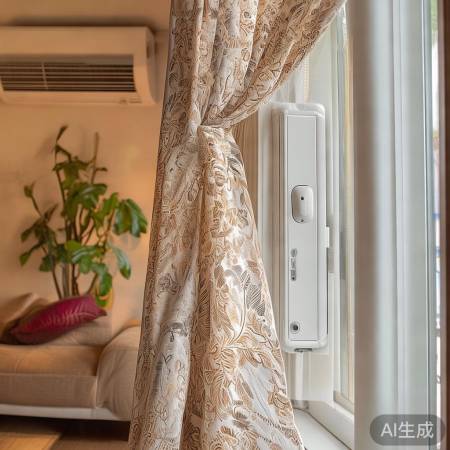 窗帘遮挡空调插,美化家居节能。