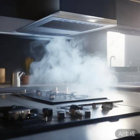 集成灶吸烟口巧妙，油烟吸入快