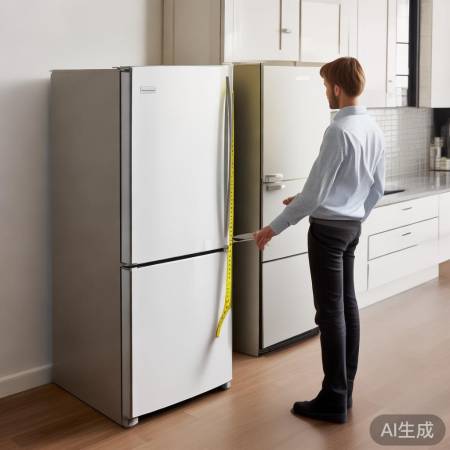 测量冰箱位置，留散热空间