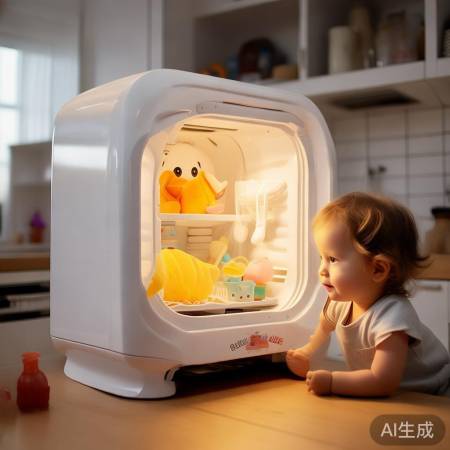 “宝宝餐具消毒，缓解闹肚子”