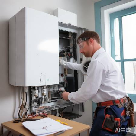 安装壁挂炉，连接管道电源