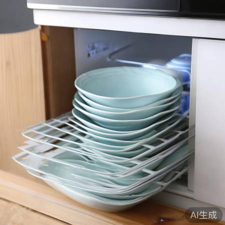 碗盘摆放，留间距消毒佳