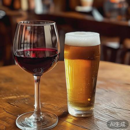 “红酒醇厚，啤酒清爽，交替品尝