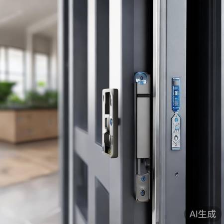 防盗门：厚框钢质锁，保安全。