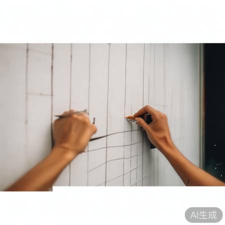 画红酒格轮廓,用尺子确保水平