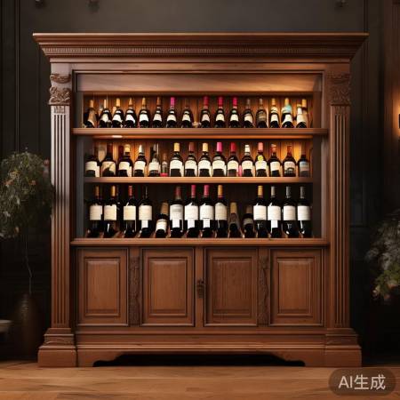 红酒柜展示架，木质结构提升品鉴