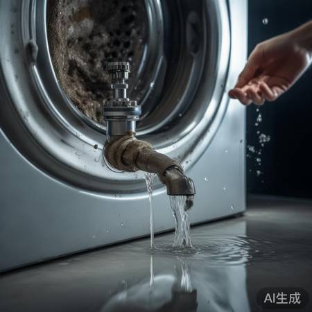 洗衣机进水阀堵，水流受阻