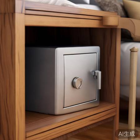 保险柜尺寸适宜，融入床头柜