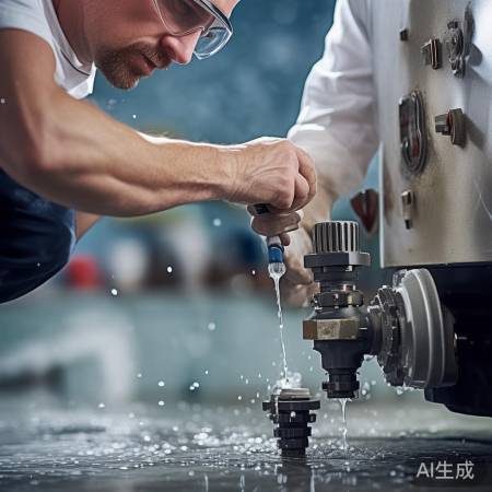 拆卸热水器阀门,小心别丢零件