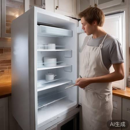 冰箱除霜，温水融化，月除一次