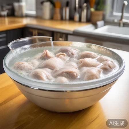 鸡肉碱水洗净去腥