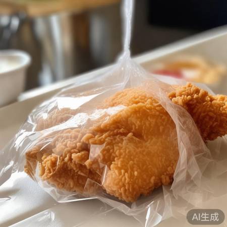 密封炸鸡锁骨,防细菌入侵