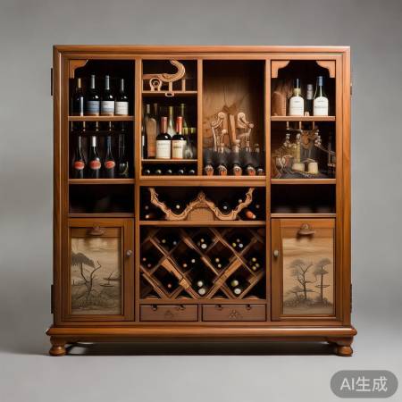 巴蜀风华酒柜，川剧脸谱艺术馆