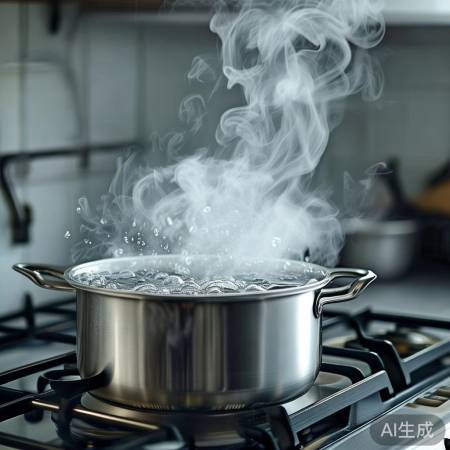 燃气灶烧水响不停,气泡遇冷凝水