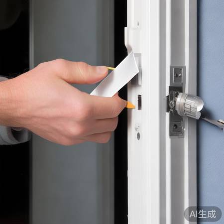 门缝紧，用塑料卡测试，旋螺丝调