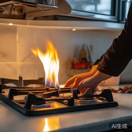 检查燃气灶火焰