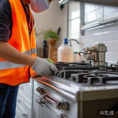 检查燃气泄漏，肥皂水测漏