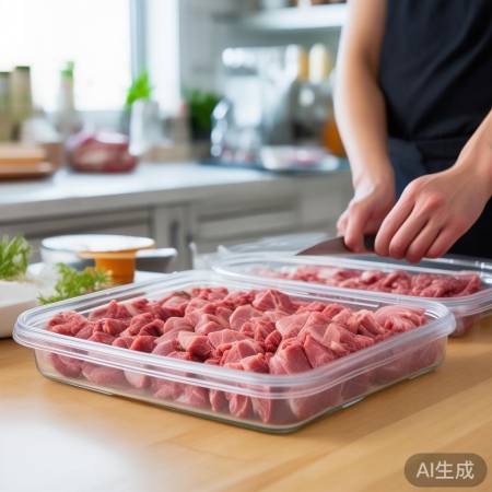 肉切块，防串味，定期检查