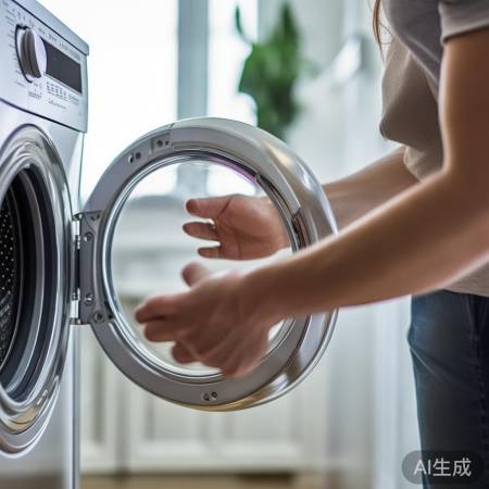 洗衣机门，轻轻摇开