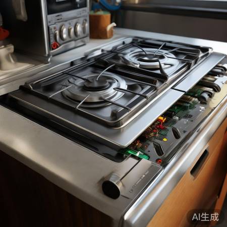 燃气灶电池藏面板后