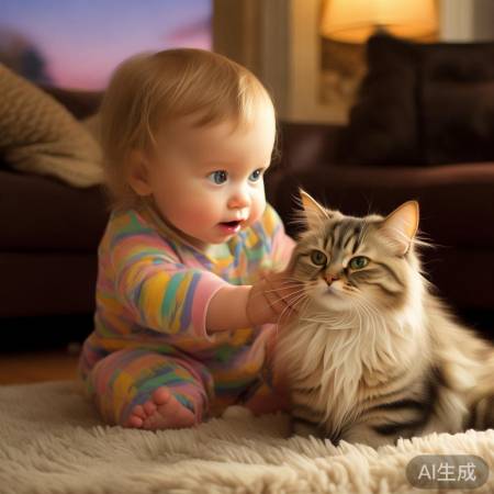 教宝宝与猫猫做朋友