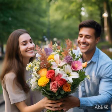 鲜花传递爱意